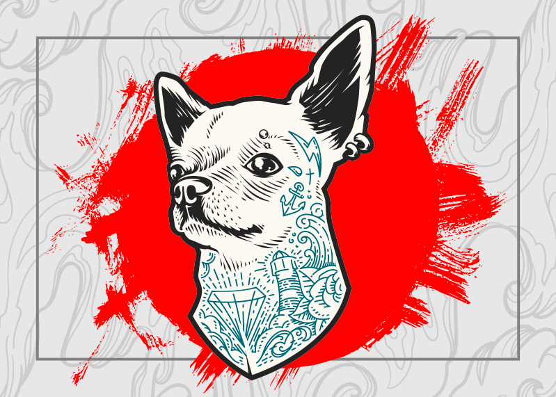 Vinil szőnyeg állat - chihuahua kutya portré - TenStickers