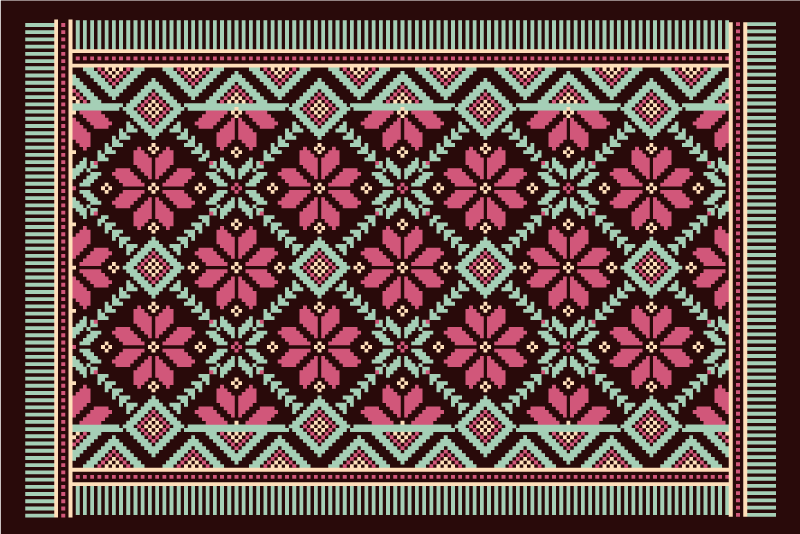 északi virágos ihletésű Vinil szőnyeg nappali - TenStickers