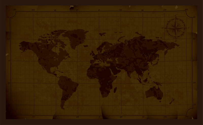 Vintage kőhatású világtérkép szőnyeg - TenStickers