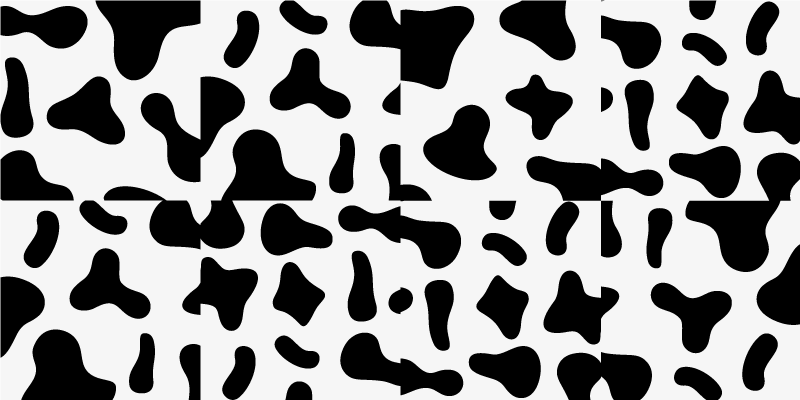 Fekete-fehér tehén vinil szőnyeg állatnyomat - TenStickers