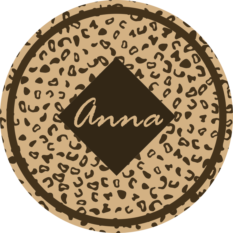 Leopárdmintás név vinil szőnyeg hálószoba - TenStickers