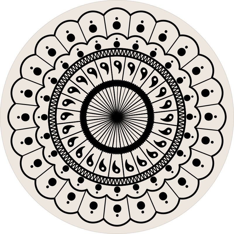 Kör alakú boho mandala hálószoba szőnyeg - TenStickers