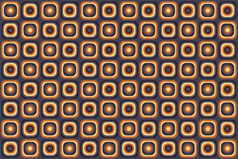 70-es évek kör négyzetek vintage vinil szőnyeg - TenStickers