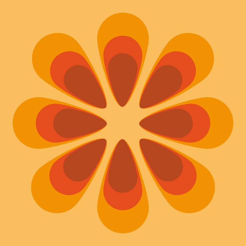 Retro virágos forma Vinil szőnyeg nappali - TenStickers