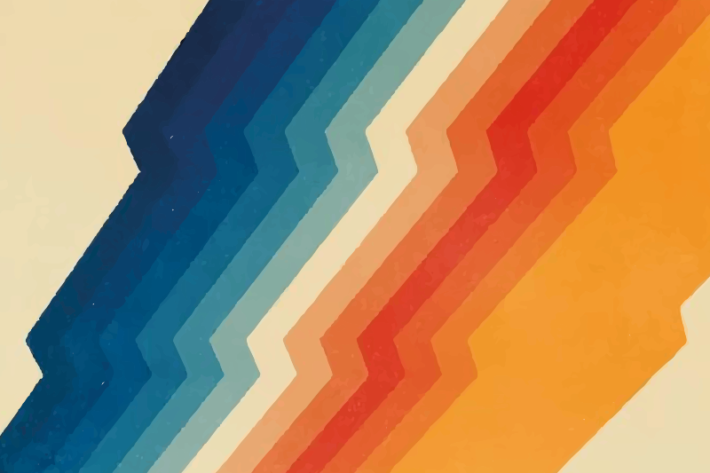 70-es évek villámmintás csíkos szőnyeg - TenStickers