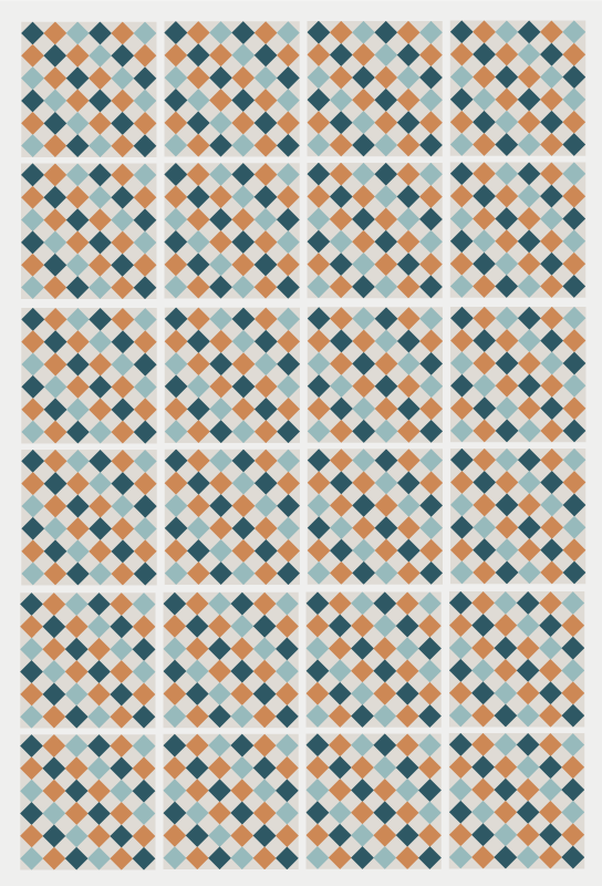 Színes csempe mozaik vinil szőnyeg - TenStickers