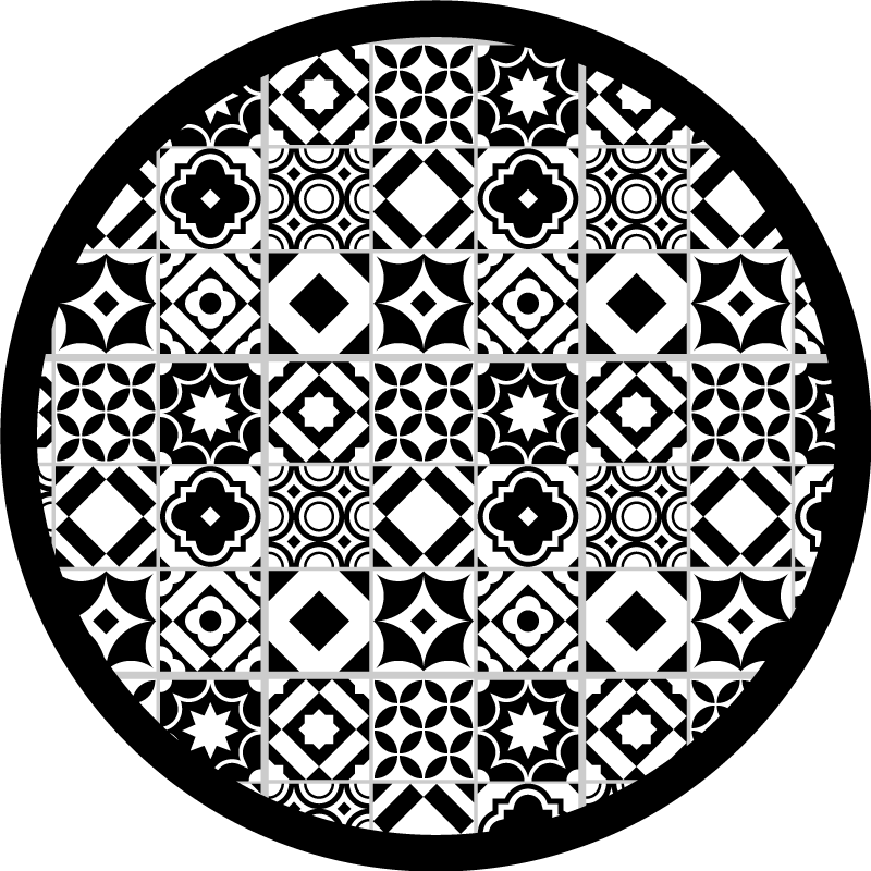 Monokróm motív vinil szőnyeg mozaik - TenStickers