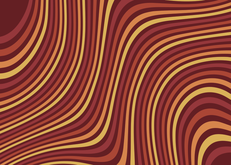 Hullámos retro színáramlat vinil szőnyeg szüret - TenStickers