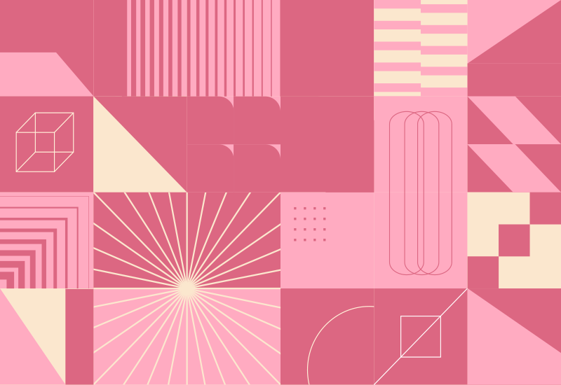 Geometrikus rózsaszín minták vinil szőnyeg modern - TenStickers