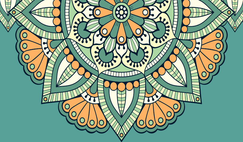 Félvirágos motívumos vinil szőnyeg mandala - TenStickers