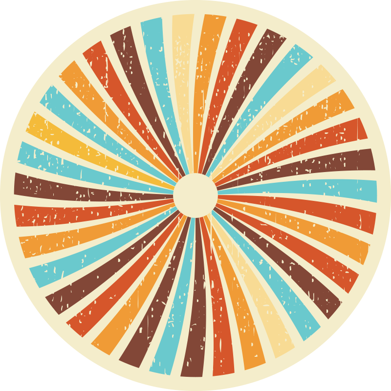 Retro sugárzó minta vinil szőnyeg szüret - TenStickers