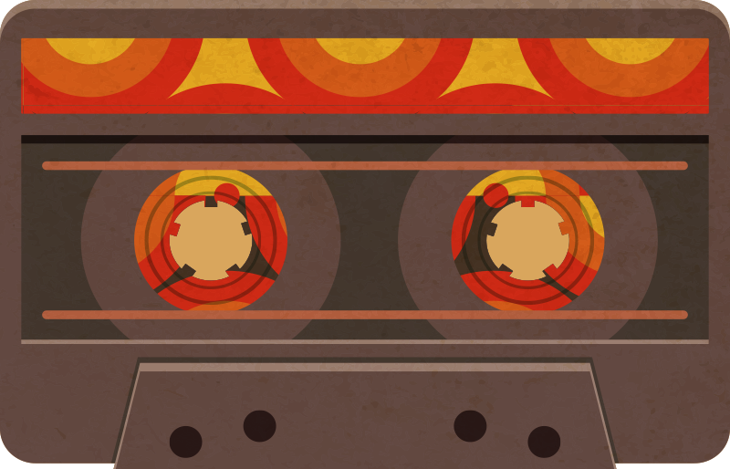 Retro kazetta illusztráció vinil szőnyeg modern - TenStickers