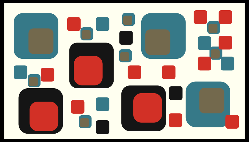 Színes absztrakt négyzetek vinil szőnyeg geometriai - TenStickers