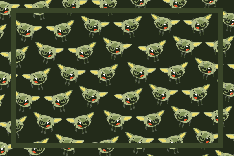 Zöld szörnyarcok vinil szőnyeg gyerekek - TenStickers