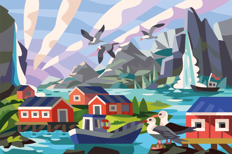 Norvég partvidék vinil szőnyeg természet - TenStickers