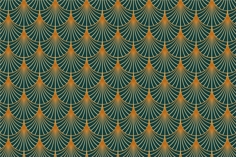 Zöld ívek vinil szőnyeg szüret - TenStickers