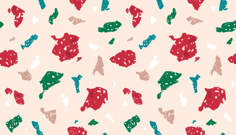 Színes terrazzo dizájn vinil szőnyeg - TenStickers