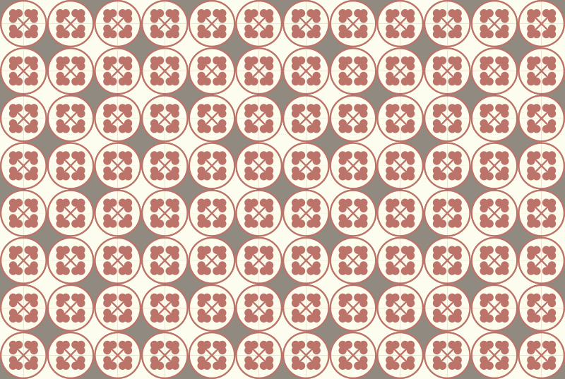 Pasztell narancssárga és bézs csempe szőnyeg - TenStickers