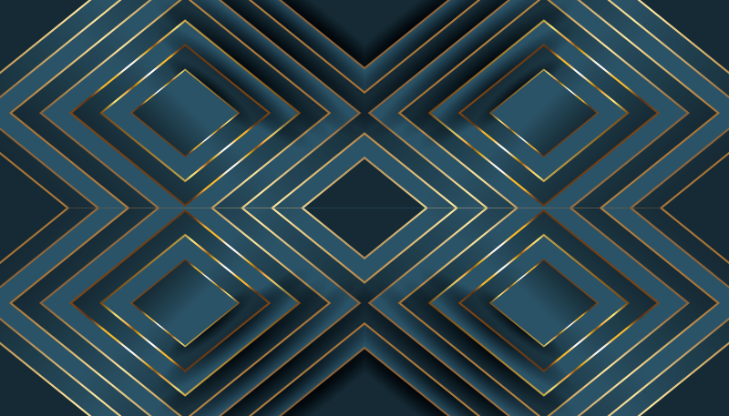 Fekete körvonalú négyzetek vinil szőnyeg modern - TenStickers