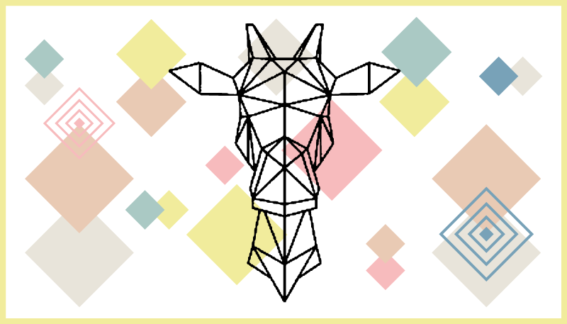 Zsiráf skandináv stílusú skandináv vinyl szőnyeg - TenStickers