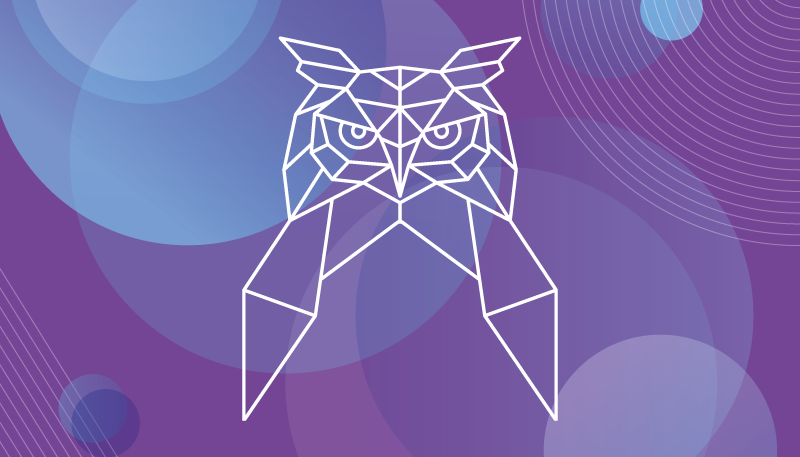 Bagolyfej nyomtatott flash színű vinil szőnyegre - TenStickers