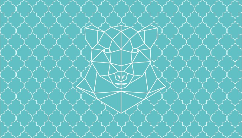 Geometrikus medve design vinil szőnyeg állat - TenStickers