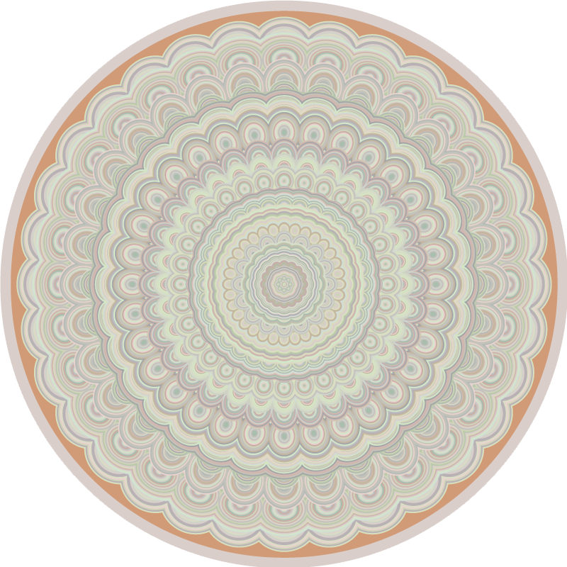 Körkörös bézs színű mandala vinyl szőnyeg - TenStickers