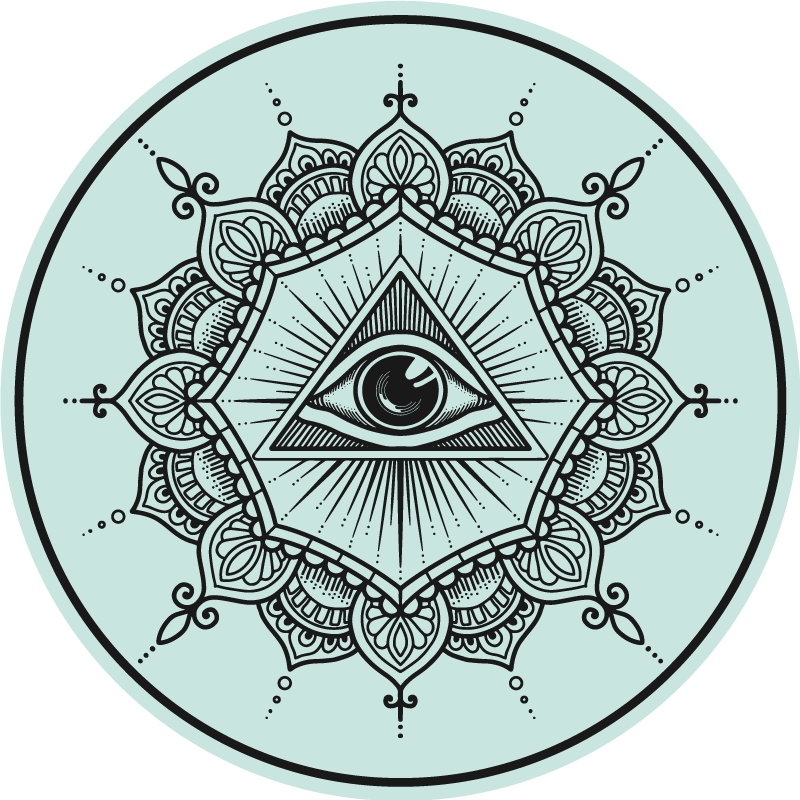Kék szem alakú mandala vinyl szőnyeg - TenStickers