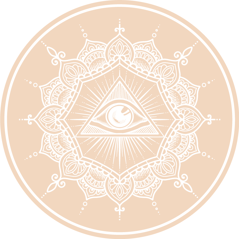 Természetes színek szem alakú mandala vinyl szőnyeg - TenStickers