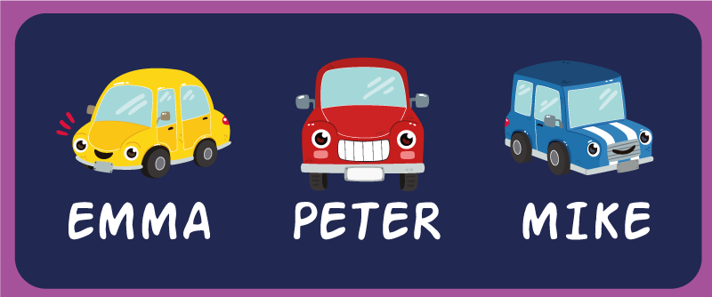 Színes autók személyre szabott szőnyeg - TenStickers