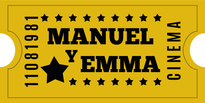 Retro jegy mozi személyre szabott szőnyeg - TenStickers