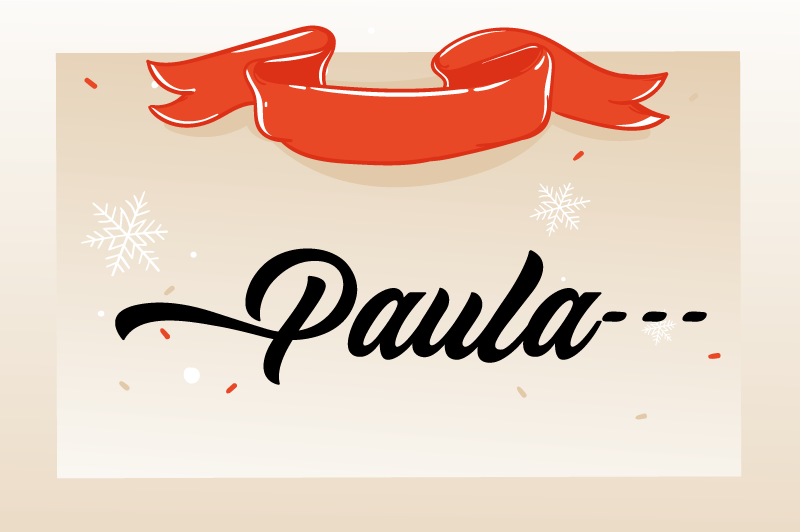 Beige design egyedi név vinil szőnyeg karácsony - TenStickers