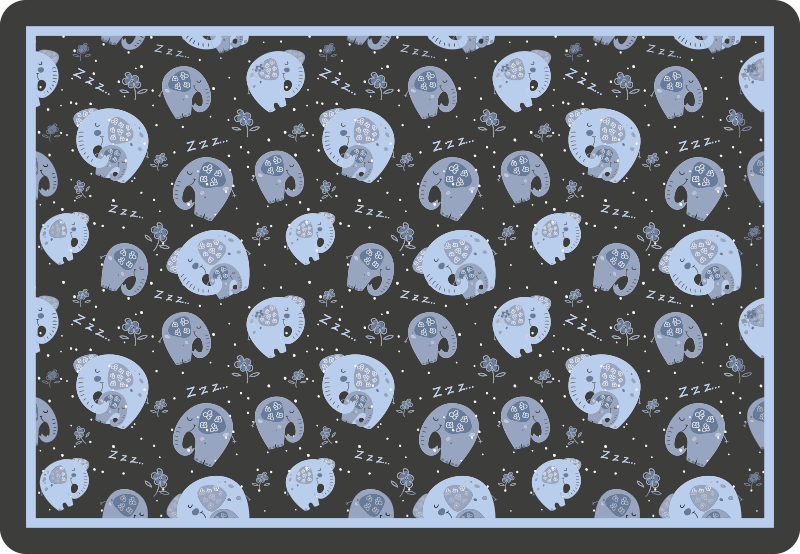 Elefántok éjszakai baba játék szőnyeg - TenStickers