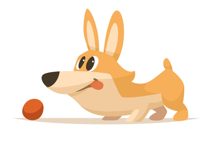 Játékos corgi kergetés vinil szőnyeg mások - TenStickers