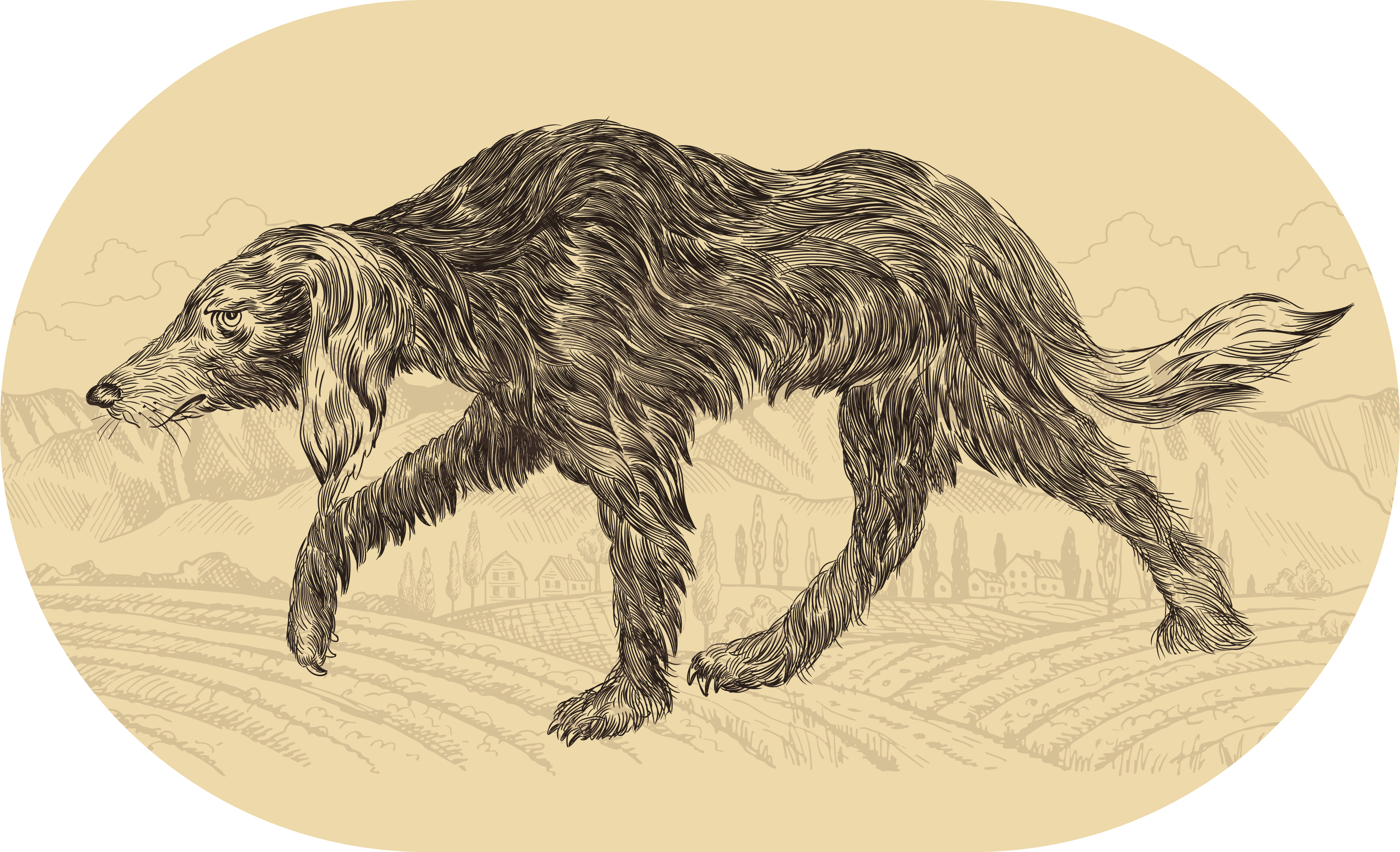 Elegáns kutya sziluett vinil szőnyeg állat - TenStickers