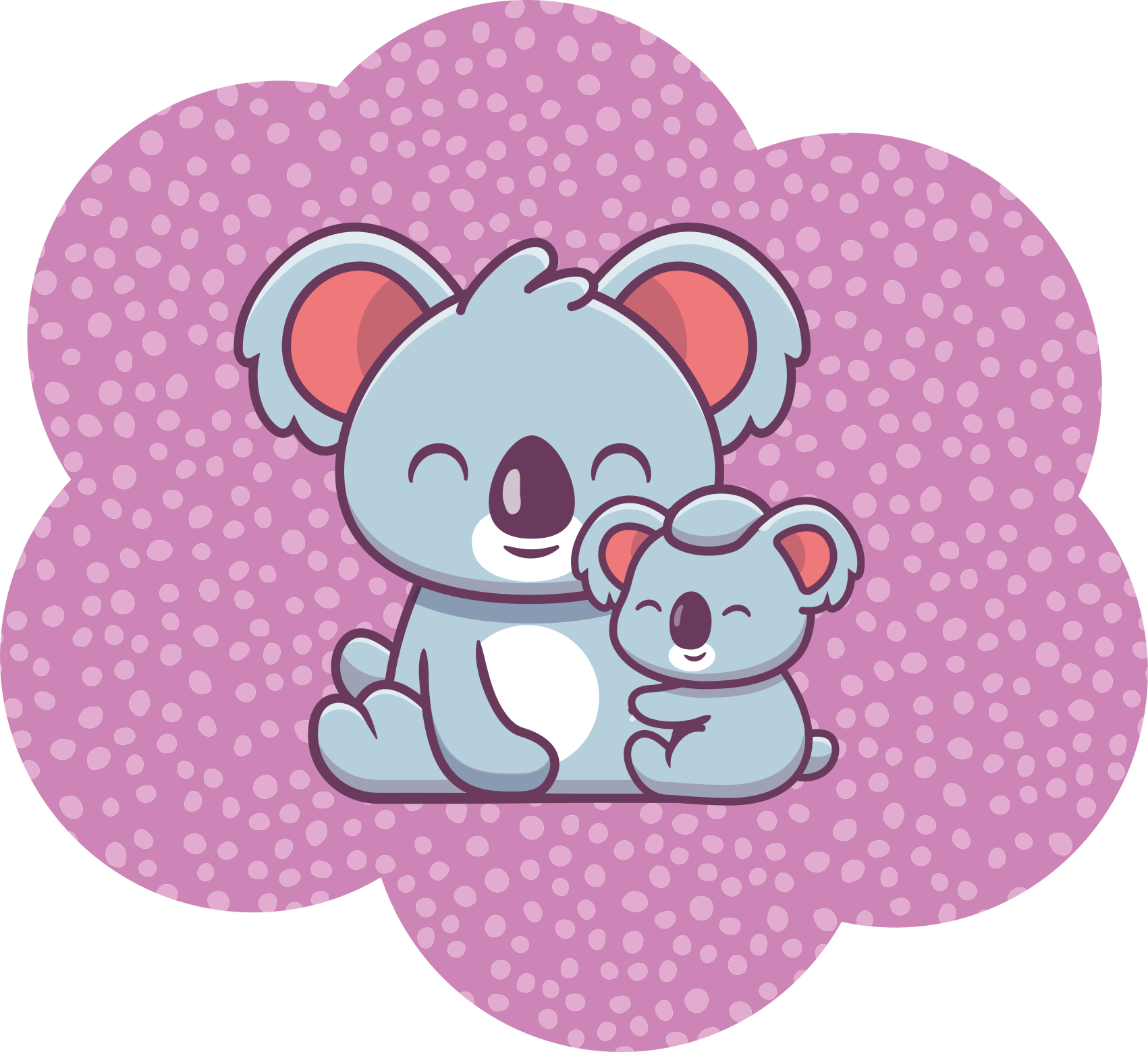 Koala család design vinil szőnyeg gyerekek - TenStickers
