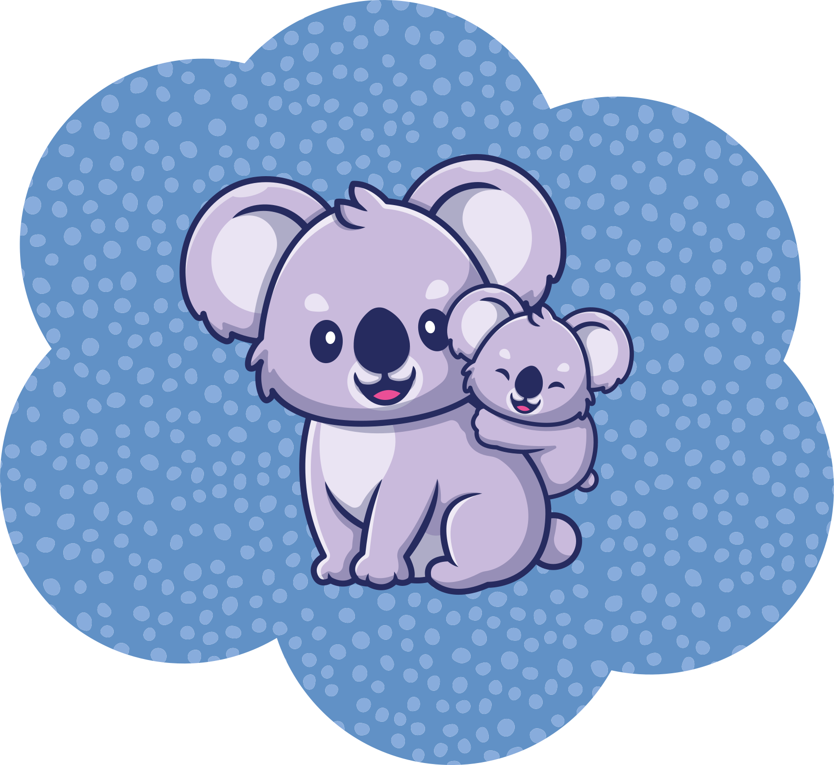 Boldog apa és fia koala állati szőnyeg - TenStickers