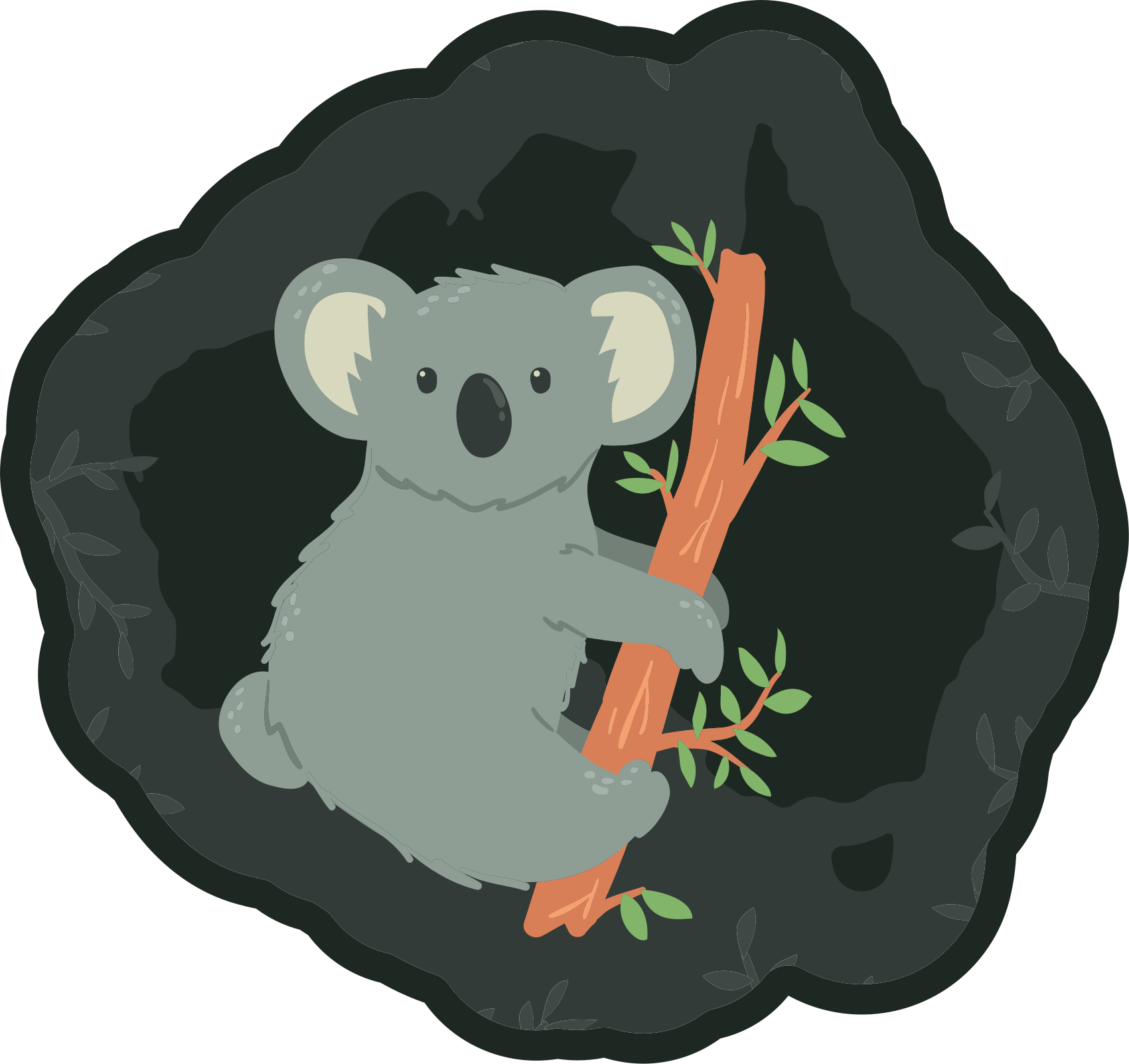 Aranyos koala medál vinil szőnyeg állat - TenStickers
