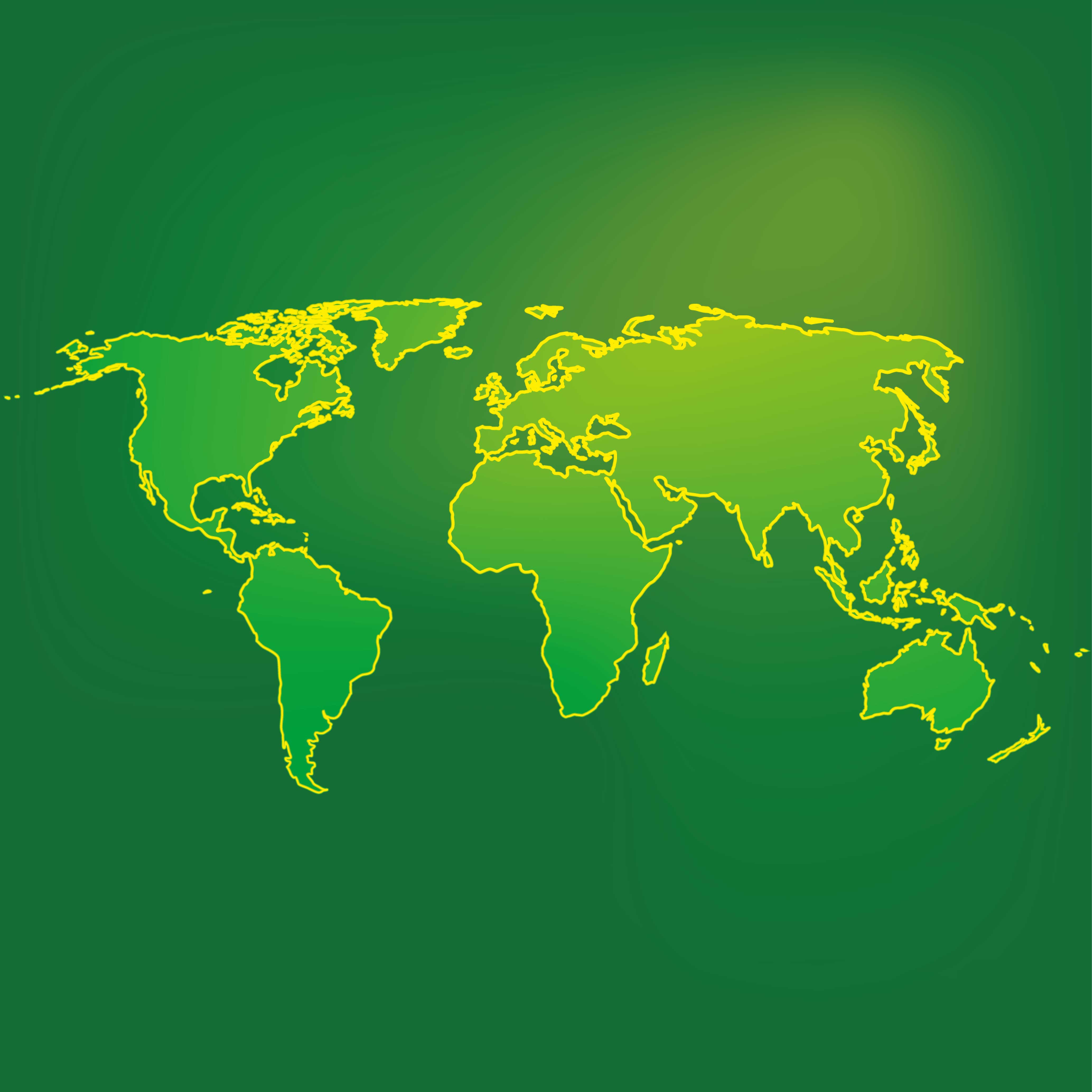 Zöld világ körvonala vinil szőnyeg világtérkép - TenStickers