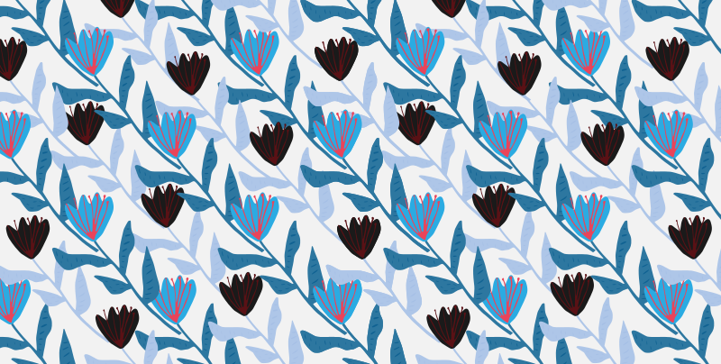 Botanikai levélelrendezés vinil szőnyeg virágok és növények - TenStickers