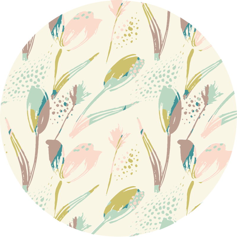 Tulipán mintás virágos vinil szőnyeg - TenStickers