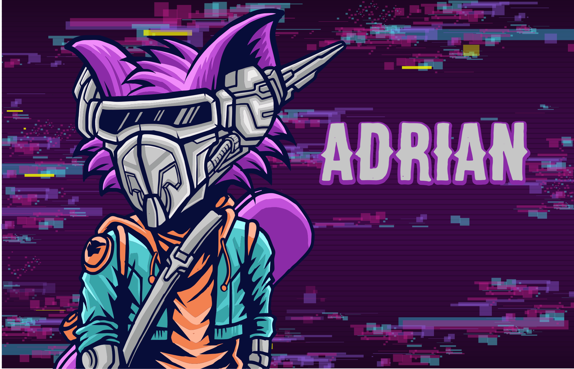 Egyedi futurisztikus karakter vinil szőnyeg tinik - TenStickers