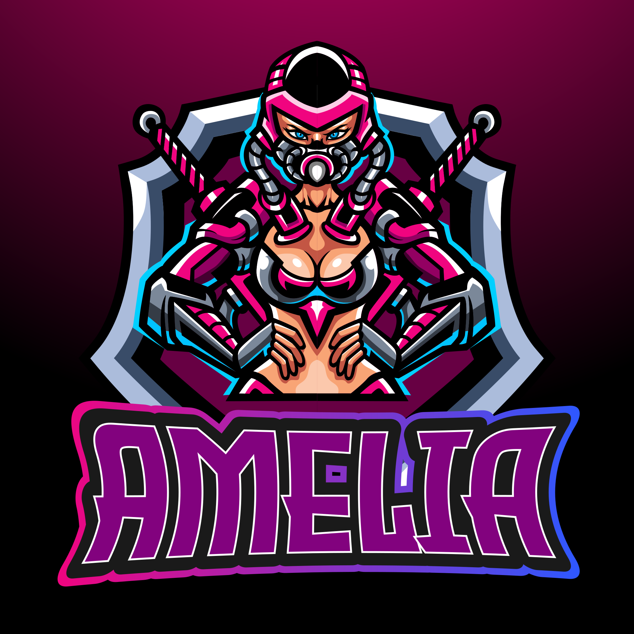 Névvel ellátott játékhősnő vinil szőnyeg tinik - TenStickers