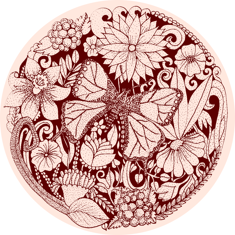 Finom szárnykialakítás vinil szőnyeg virágok és növények - TenStickers