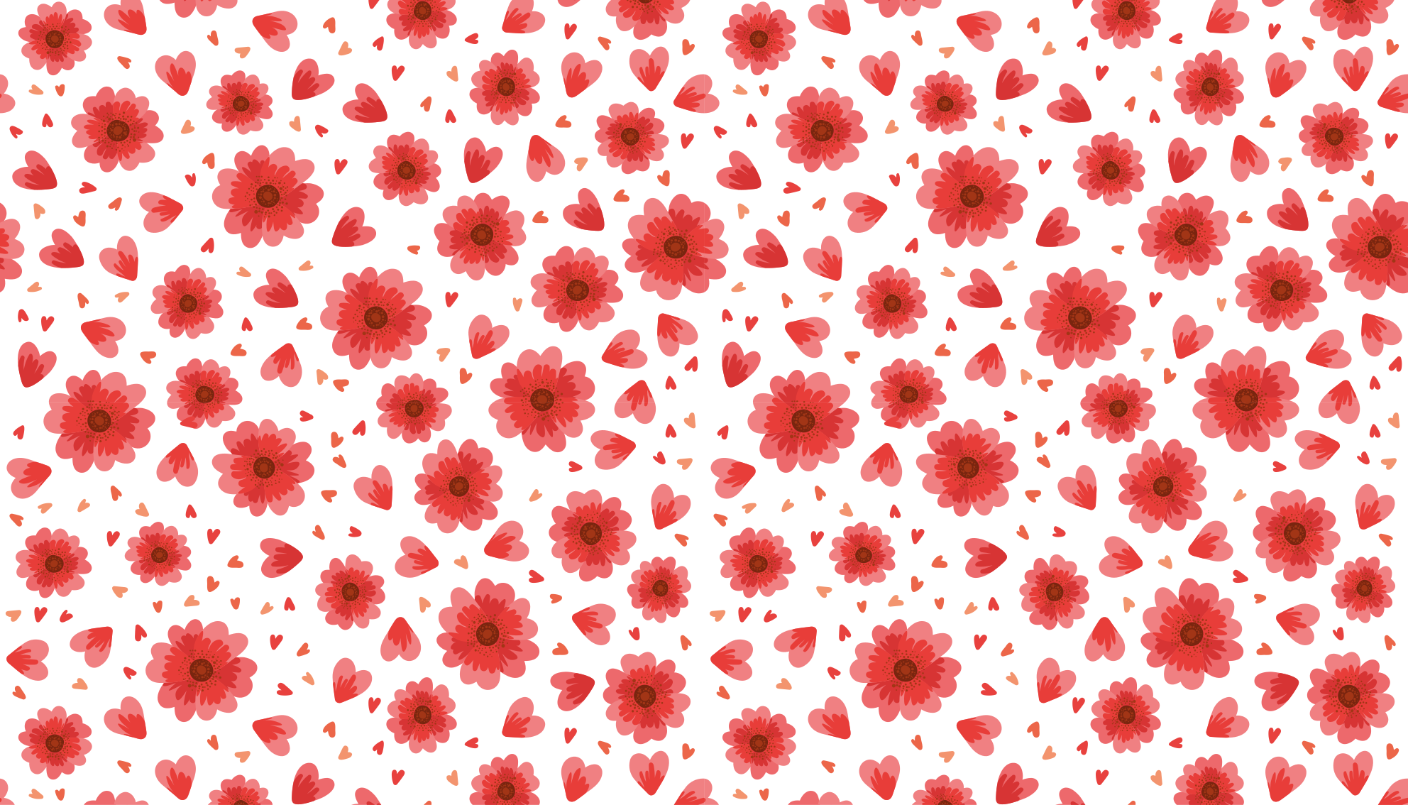 Virágos szív minta vinil szőnyeg virágok és növények - TenStickers