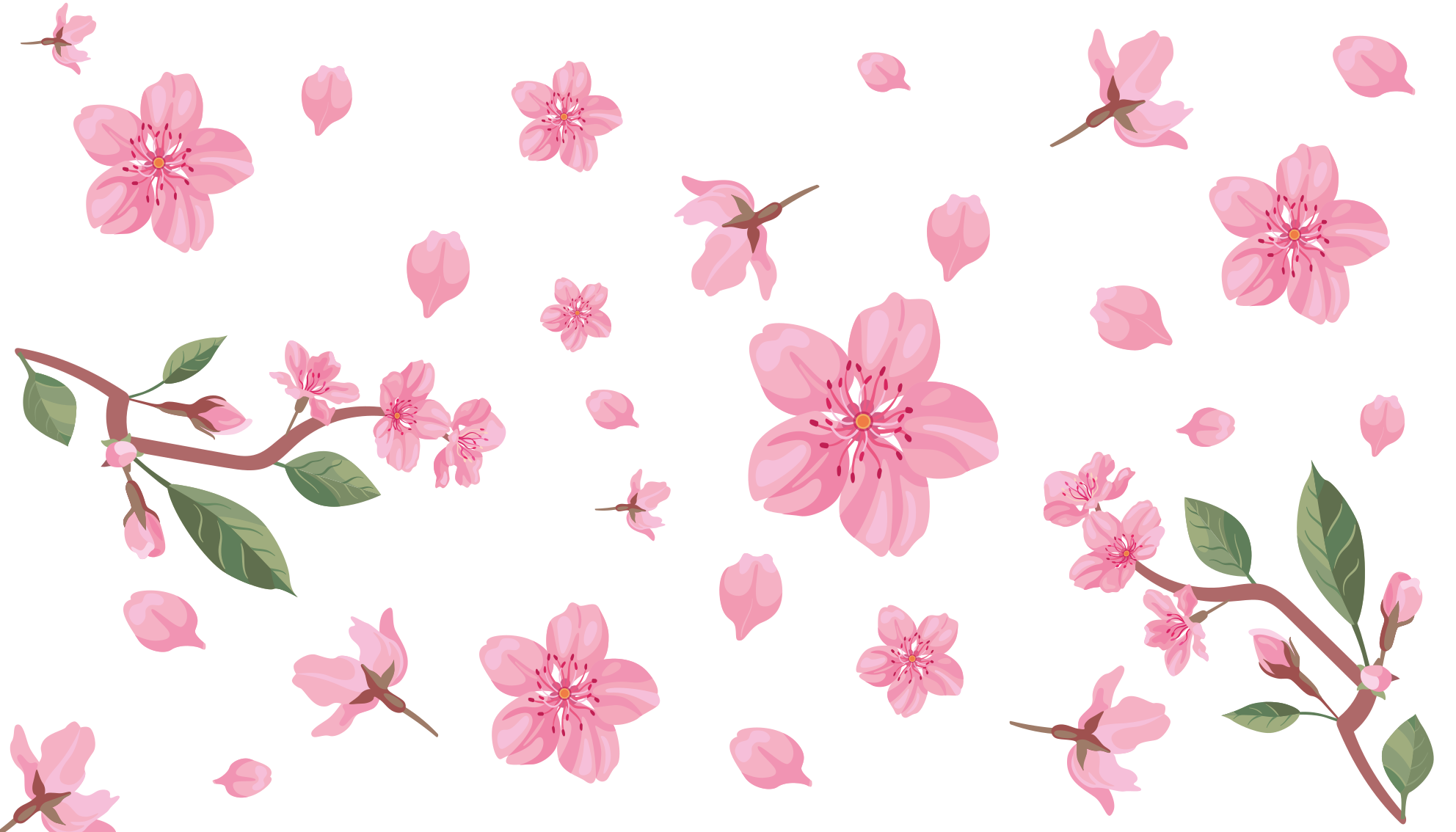 Rózsaszínű cseresznyevirág virágszőnyeg - TenStickers