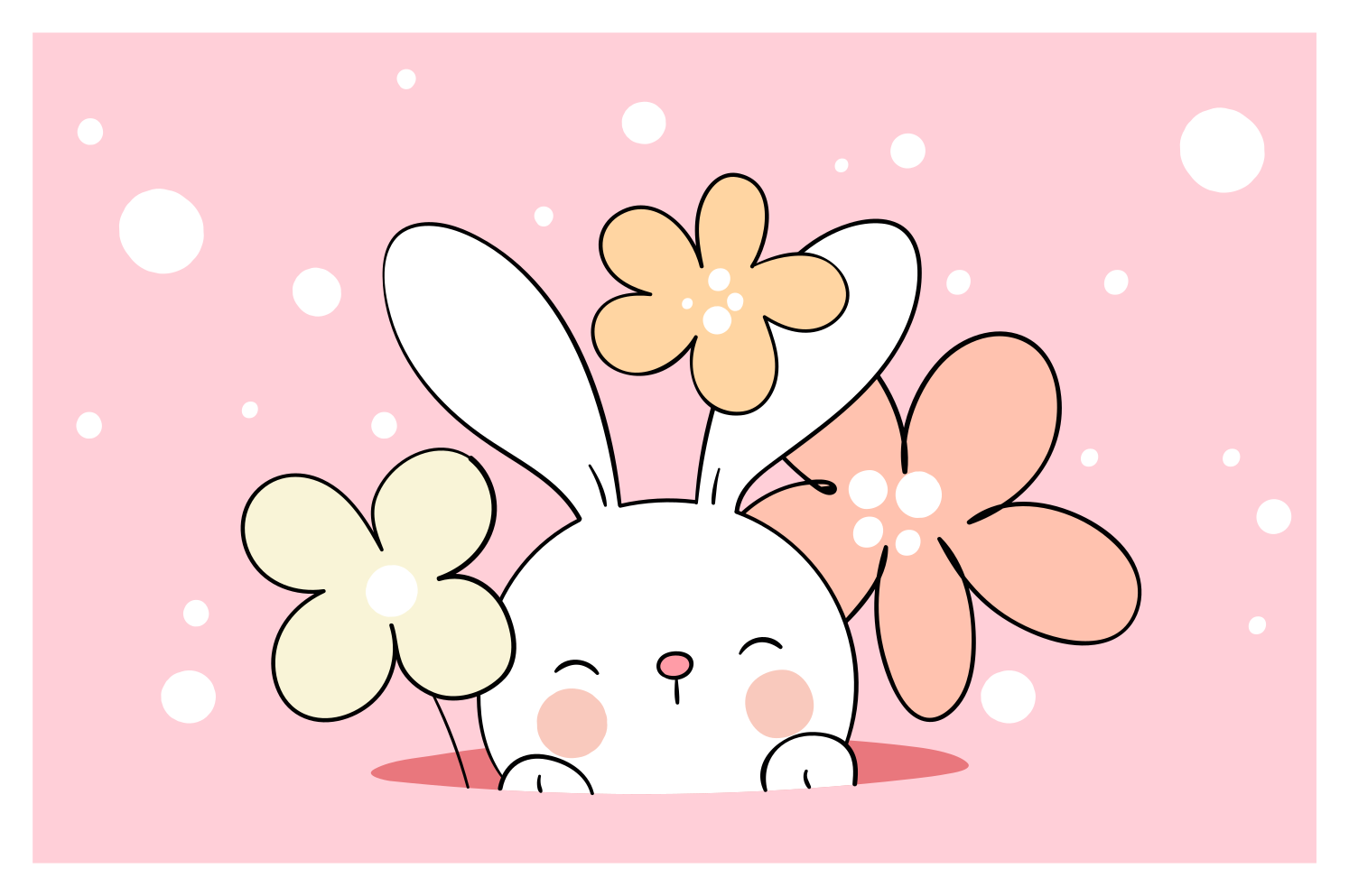 Baba nyuszi illusztráció vinil szőnyeg gyerekek - TenStickers