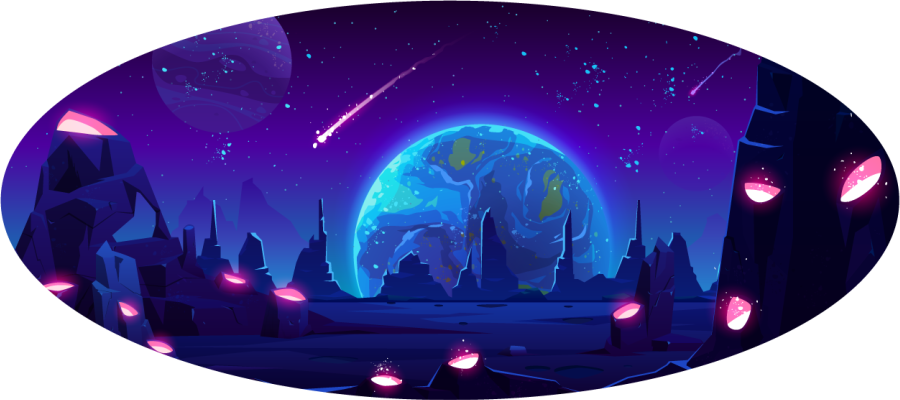 Galaktikus kaland vinil szőnyeg csillagok - TenStickers