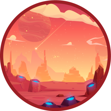 Piros és sárga rajzfilm space star vinyl szőnyeg - TenStickers