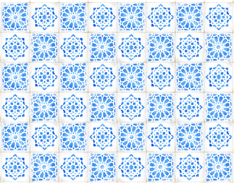 Kék elegáns mozaik fürdőszoba padló - TenStickers